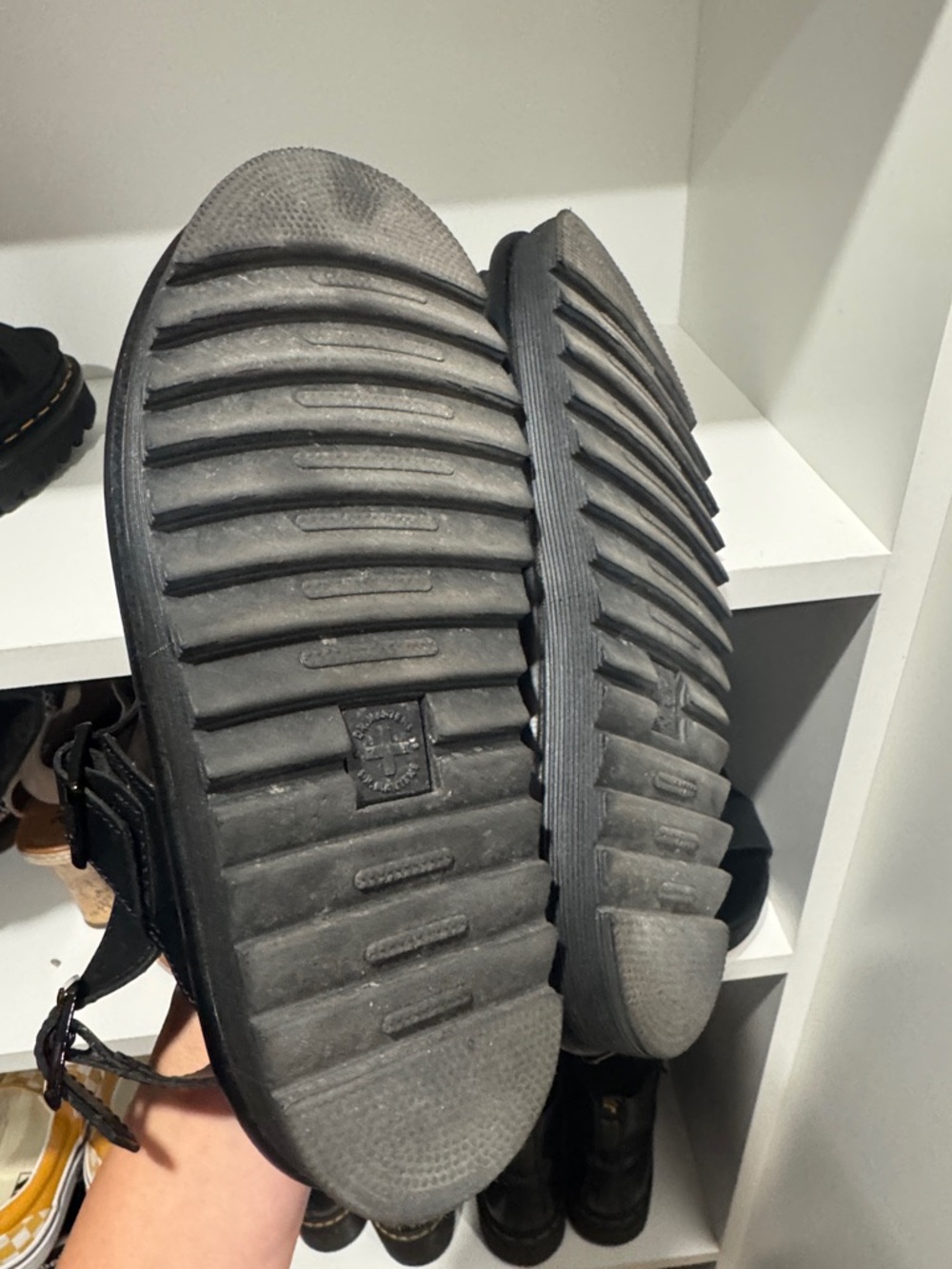 Dr. Martens Black Leather Platform Sandals - Picture 7 of 8